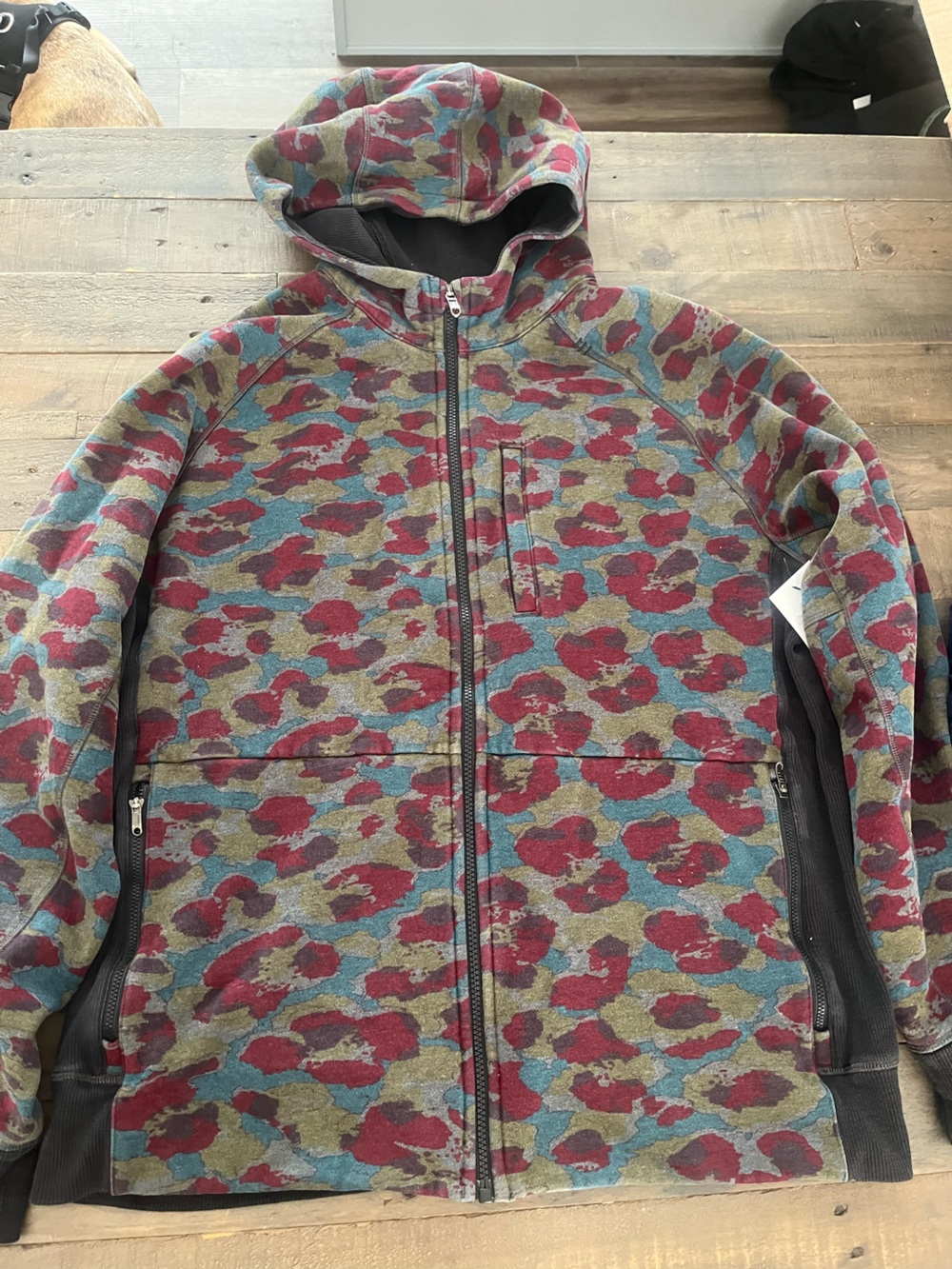 Lululemon Multicolor Zip-Up Hoodie - Red, Teal, Olive